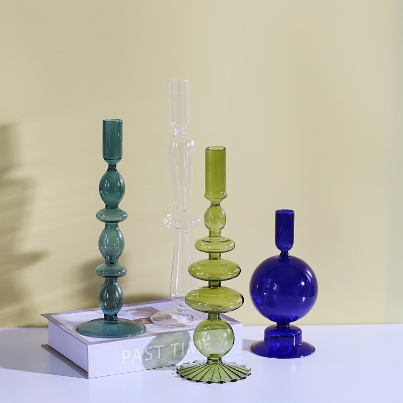 Tall Glass Candle Holders