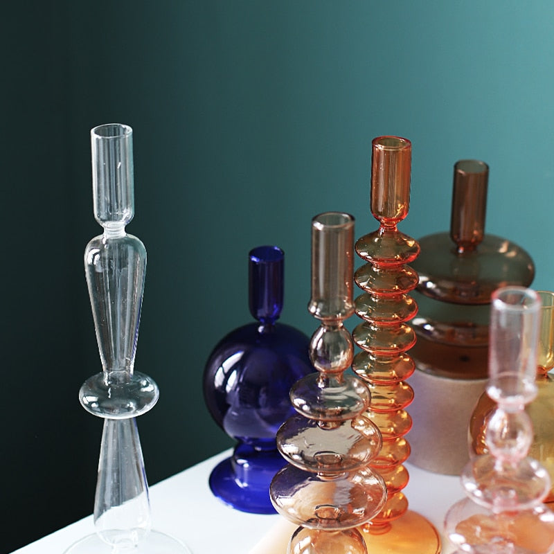 Tall Glass Candle Holders