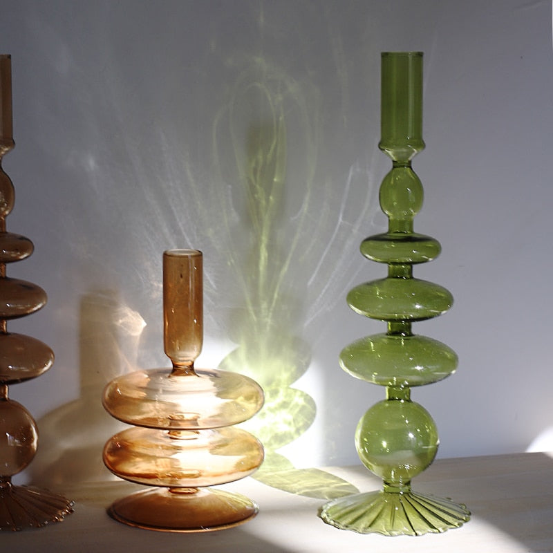 Tall Glass Candle Holders