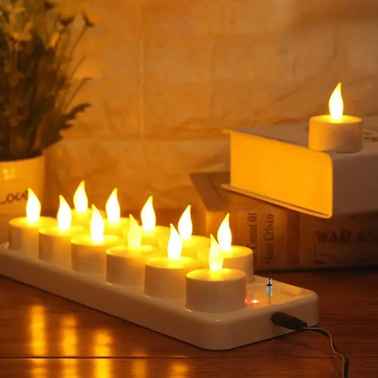 12pcs Rechargeable Led Flameless Candle Tea Lights