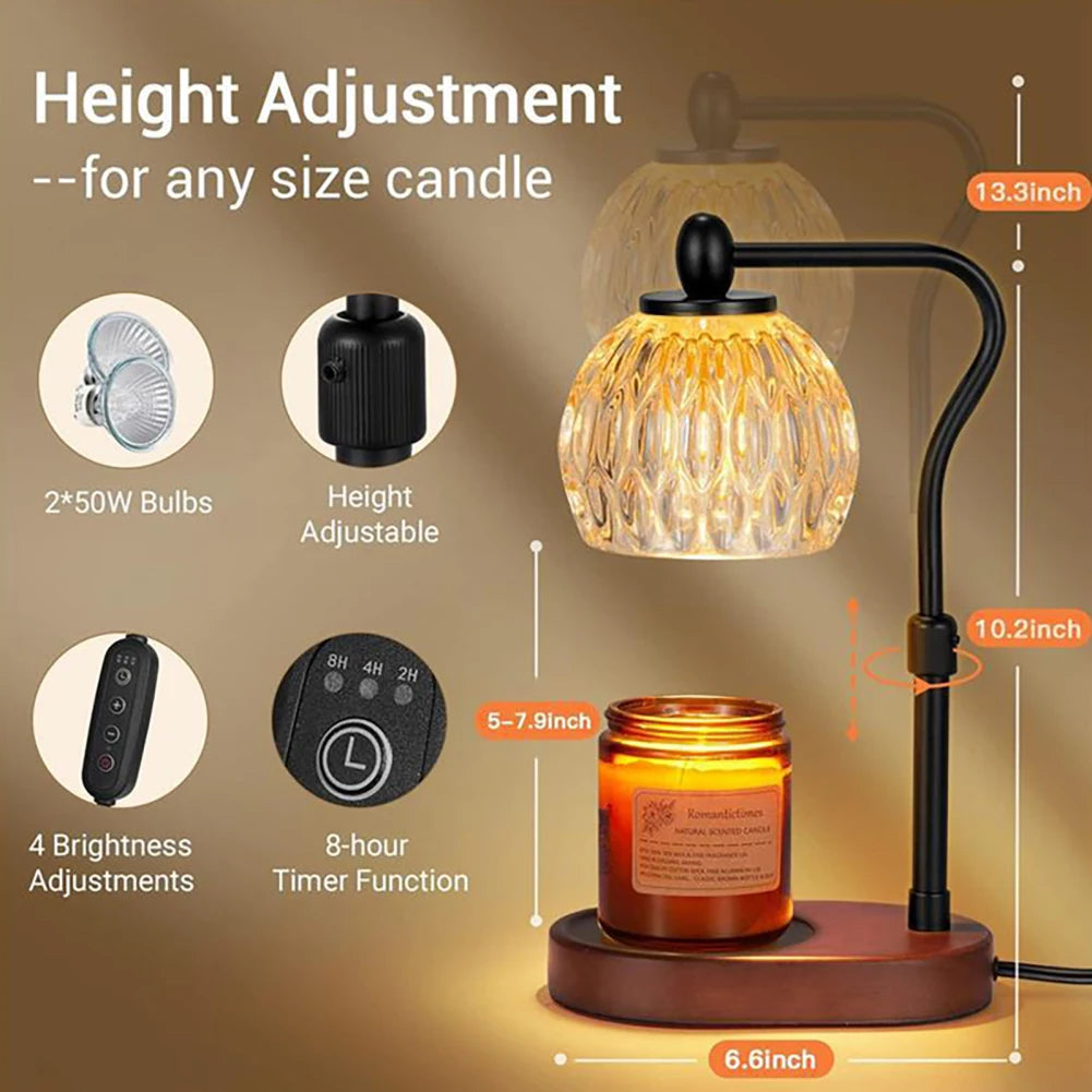 Adjustable Candle Warmer Lamp With Timer Dimmer