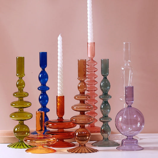 Tall Glass Candle Holders